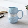 425ml Realistische Garn-Detailierung Tasse Keramik Kaffee Tee Tasse mit Häkelnadel-Griff Löchern Lichtbeständiger Druck Kaffeetasse Perfektes Häkelgeschenk