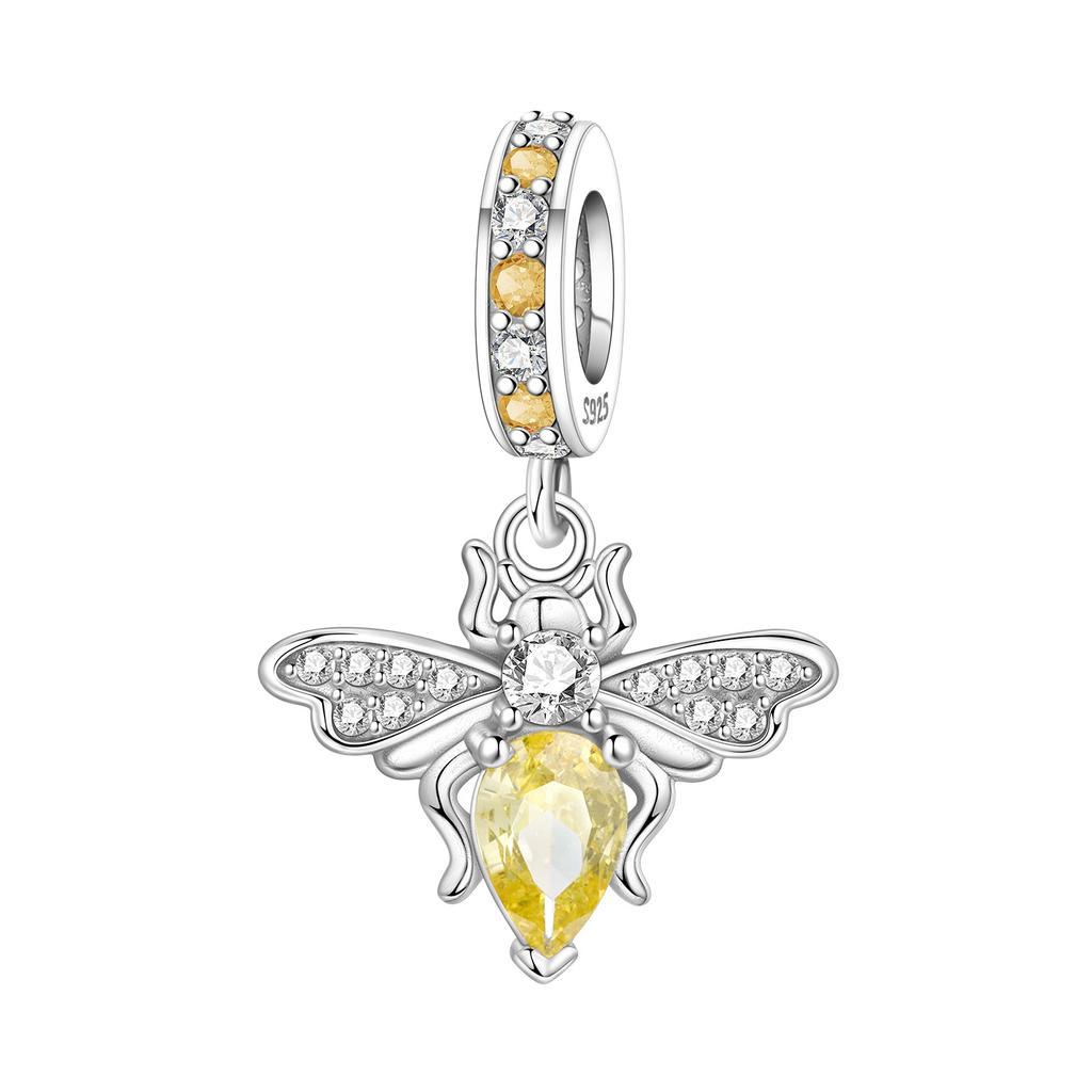 PANPOKI 925 Silver Iris Flower Pendant Charm Bracelet Jewelry DIY Trendy Gift for Women Party Beads
