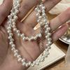 Natural Freshwater Pearl Beaded Necklace Women's Summer S911 Whole Body Sterling Silver French Retro Light Luxury Collarbone Chain High Sense