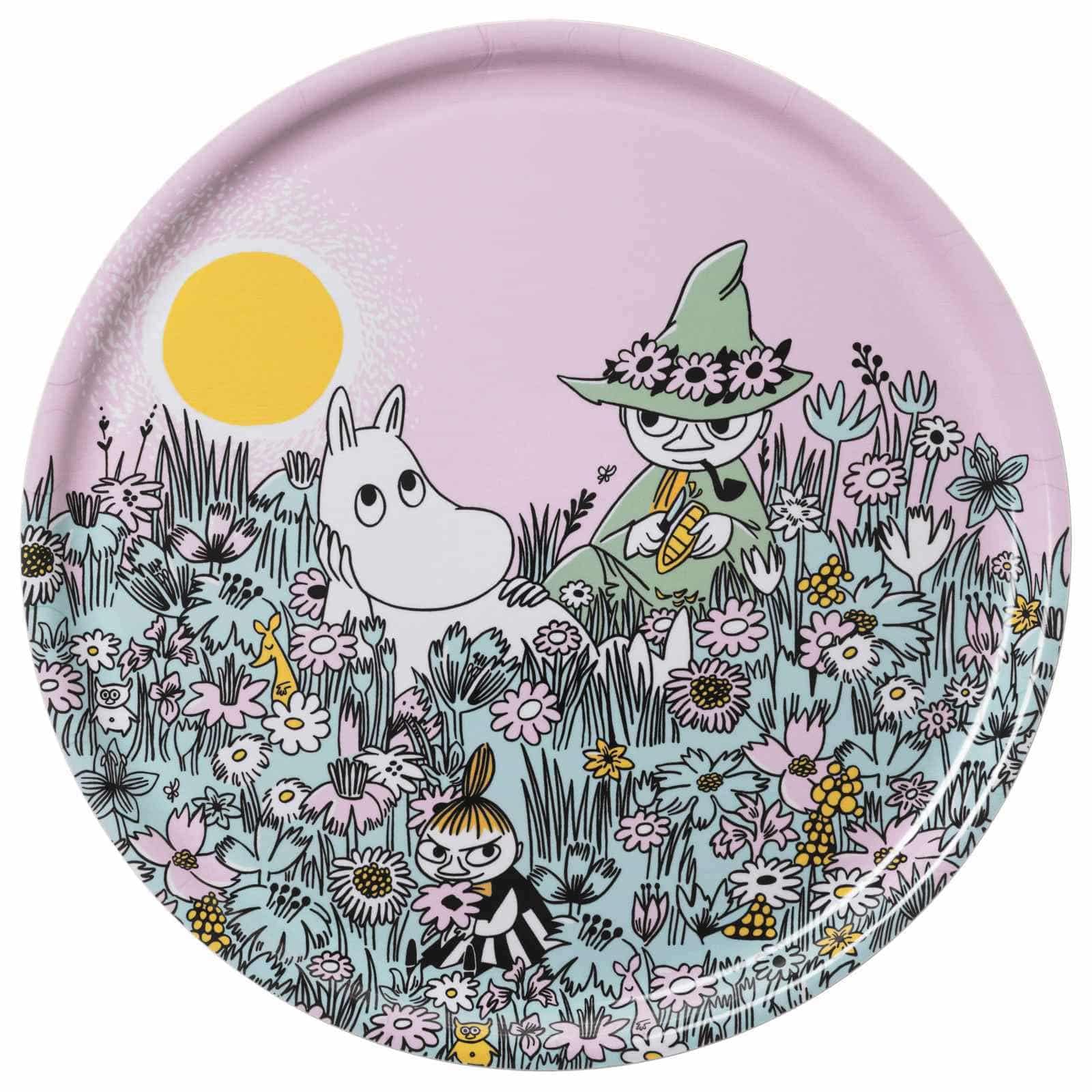 

Moomin Arabia Wooden Classic Friends 1076286 [Officially Imported] Tray, 35cm, Forever, фиолетовый