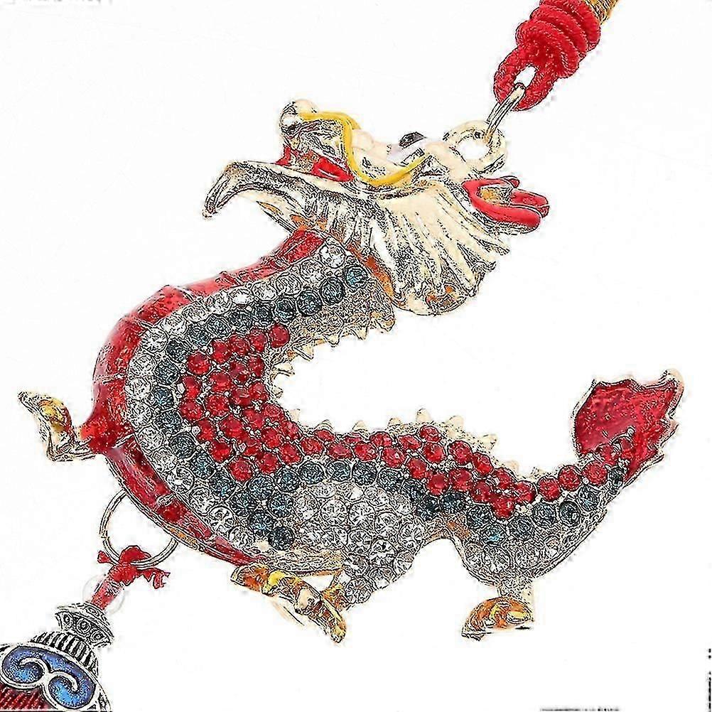 2026 Best!! Red Alloy Dragon Pendant for Rear View Mirror Car Hanging 2Pcs Set
