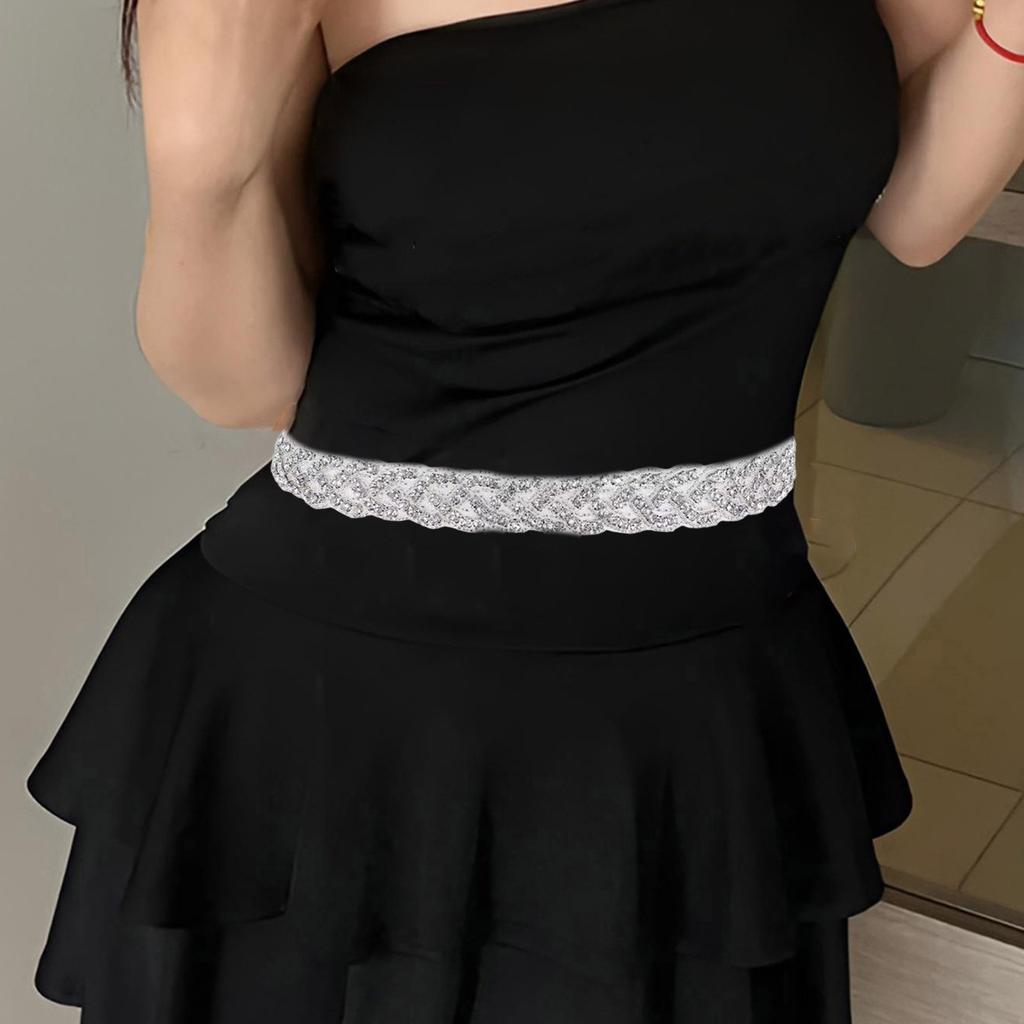 Women's Crystal Wedding Belt Rhinestones Glitters Waistband Evening Dress Belt for Wedding Dress and Evening