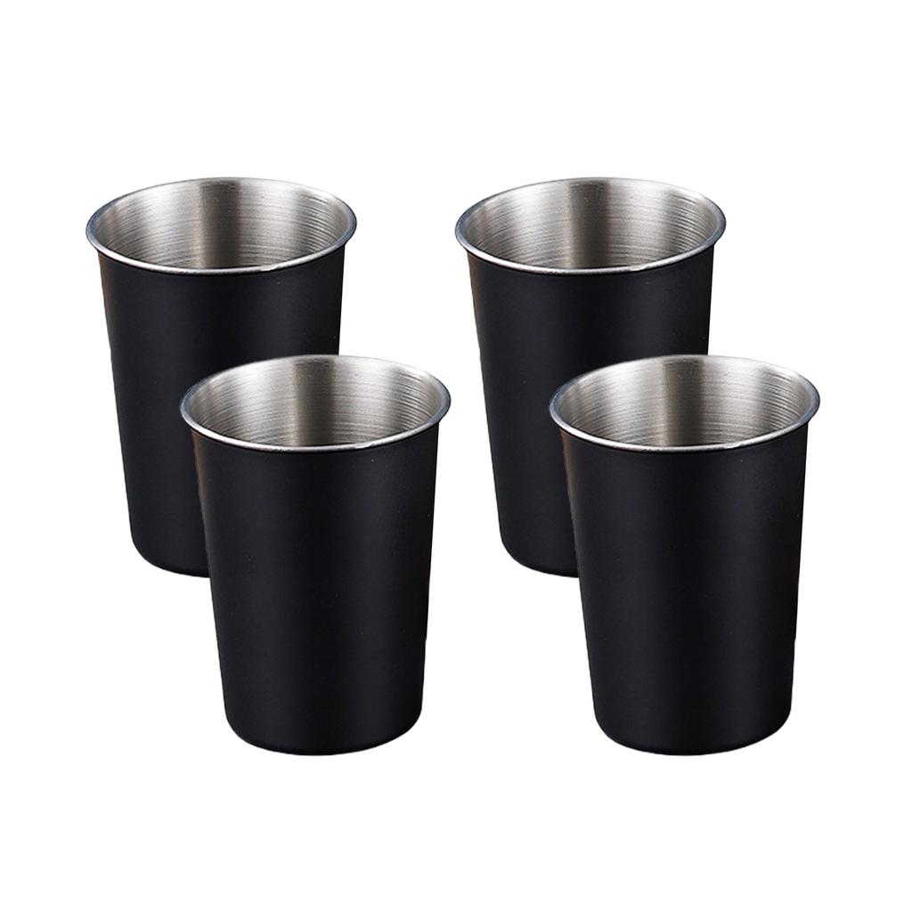 Pack Of 4 Chic Drinking Cups Stainless Steel Kids Cups Durable Metal Drinking Glasses For Camping And Everyday Use
