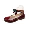 Fashion Fashion and Elegant Round Toe Bow Lolita Single Shoes Women's Spring and Summer New Japanese Soft Girl Small Leather Shoes