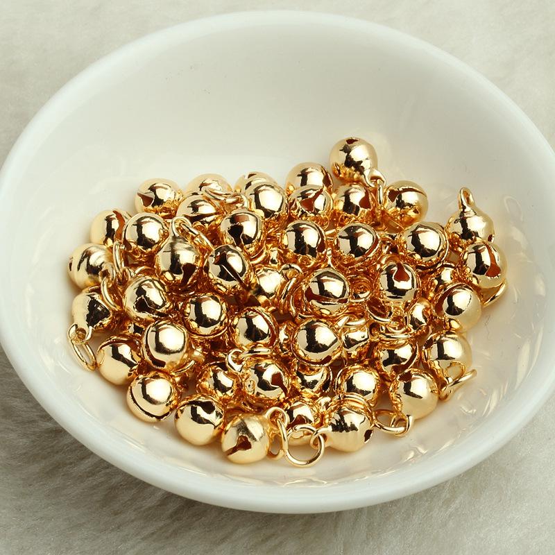 

Набір прикрас з позолоченого 14K золотом кільця-дзвіночка з намистинами - Браслет, Намисто, Браслет на щиколотку та Аксесуари для DIY 5mm Bell Pendant, Gold, 1 Piece