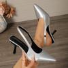 Fashion 2025 Summer New Women's Slingbacks High Heels Pointed Toe Thin Heels Plus Size Slip On Shallow Pumps for Fashion Dress Sandals