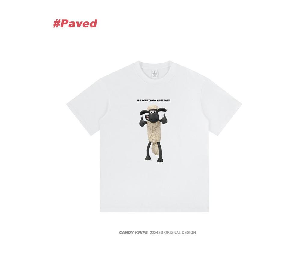 Unisex Pure Cotton Short Sleeve T-shirt - 2024 Summer Trend, Hong Kong Style Print, Versatile Loose Fit Casual Top