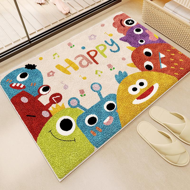 Absorbent Monster Bathroom Floor Mat Bathroom Floor Mat Imitation Cashmere Door Mat Non-slip Mat Household Bedroom Carpet Door Mat