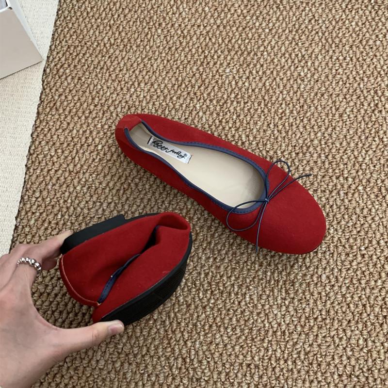 Fashion Bailamos Spring New Women's Round Toe Vintage Flats Soft Loafers Comfortable Leather Ballet Shoes Female Dress Shoes Mujer