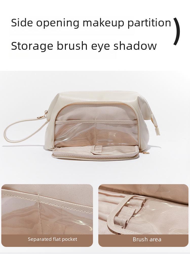 2024 Women’s Portable Large-Capacity Clear Cosmetic Bag with Dry-Wet Separation for Travel