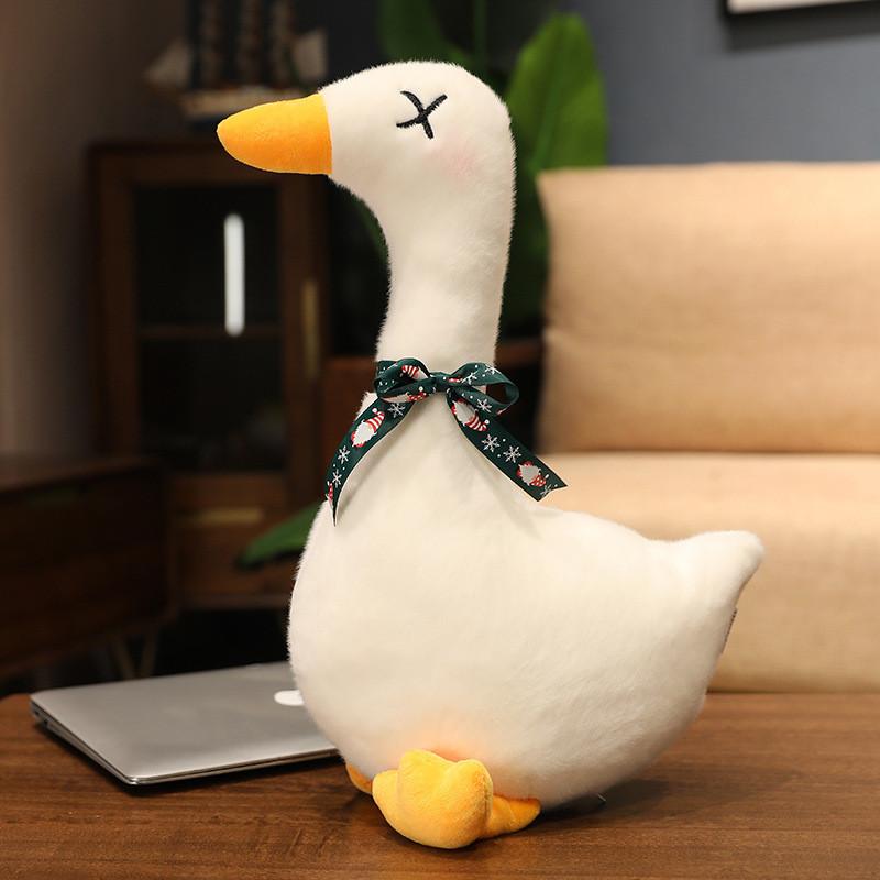 

Adorable Plush White Goose Toy Cartoon Stuffed Animal Bedtime Kids Gift Birthday Forked Eyes,37cm