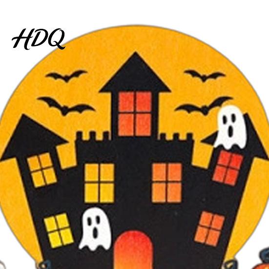 Compact Ornament for Dining Tables Halloween Wooden Tabletop Signs Decor Haunted House Ghost Pumpkin Black Seasonal Home Accents Parties Cat