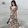 Blumenkleid Französischer Sommer Neue Haute Couture Vintage Damenmode Kleid Casual Style Langes Kleid