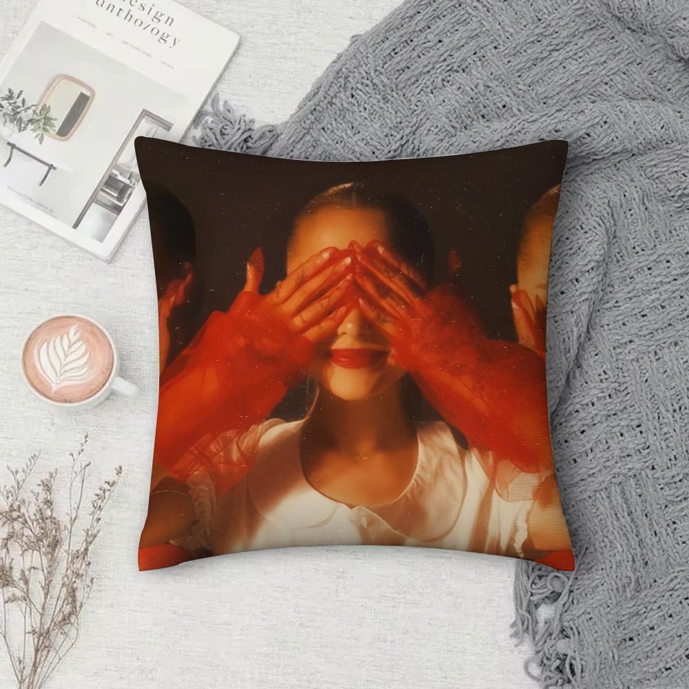 Singer A-Ariana G-Grande Hot Album Pillow Case Square Double-Sided Printing Short Plush Sofa Cushion Cover Bedroom  Pillow