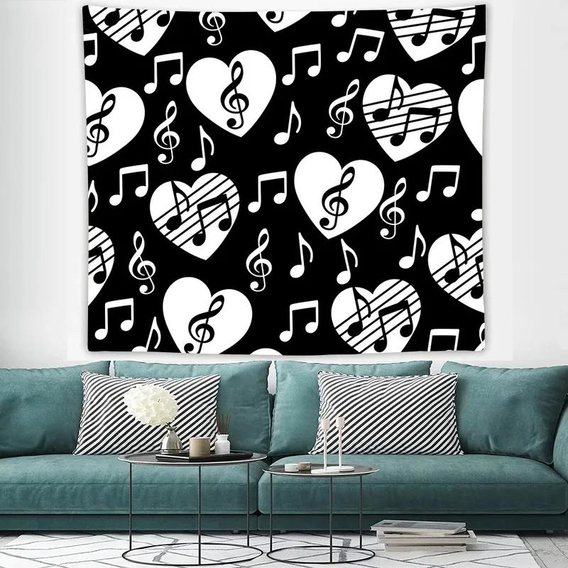 Living Room Bedroom Tapestry Creative Musical Note Pattern Fashion Home Decoration Tapestry