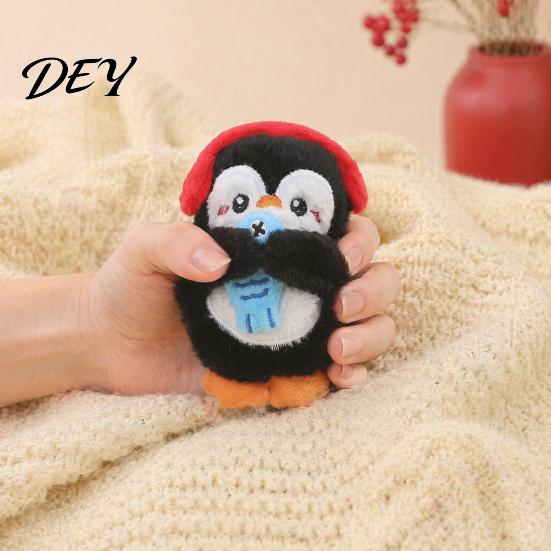 Penguin Plush Toy with Squeaker, Cartoon Keychain Plushie Pendant, Stuffed Animal Doll for Backpack Bag Charm Ornament