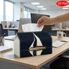 2D Flat, 1pc Tissue Box, Printed On Both Sides, Tissue Box with White Sailboat And Dark Water Decorative Storage Box for Holiday Home Decor, Kitchen,