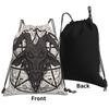 Pentagram Goat Skull Drawstring Backpack Sports Gym Water Resistant Bag Portable Sports Gym Sackpack for Training Shopping