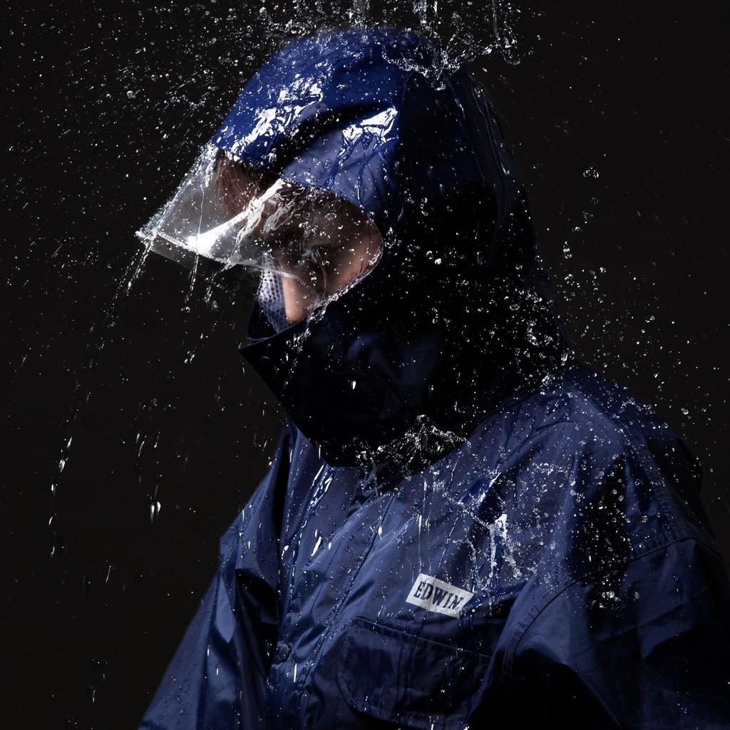 EDWIN Rain Top and Bottom Water Water Pressure Resistance LL Size [Moonbat] Suit, Set, Repellent, 10,000mm, 53070, Black,