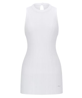 Tobaseu Irregular Ribbed Knit Sleeveless (White)