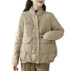 Mink hair splicing down jacket women's new loose and thin white duck down stand-up collar versatile down jacket