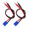 Suwira EC5 Male Connector Plugs To 4mm Banana Plugs Bullet Male Connectors with Charging Lead Adapter Silicone Cable 30cm Inch 2-Pack 11.8