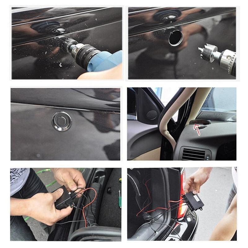 Wireless Car Parking Sensor Car Parktronic LED With 4 Sensors Reverse Backup Car Parking Radar Monitor Detector System 22MM