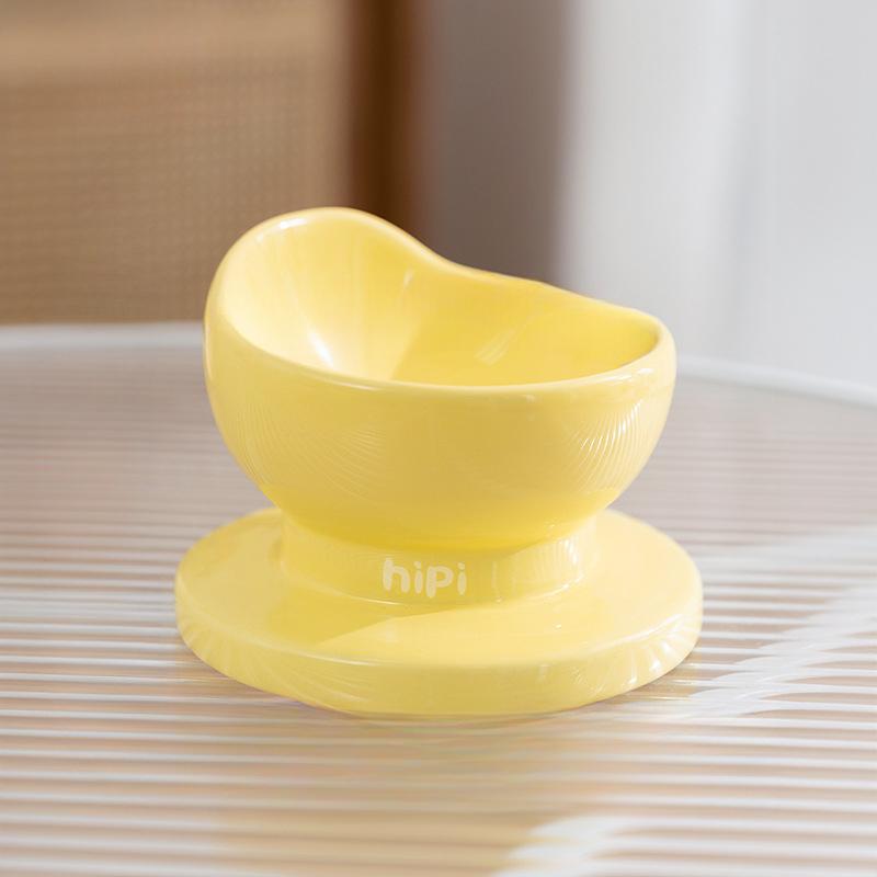 Cat Simple Ingot Shape Ceramic Bowl Single Bowl Cat Bowl Dog Bowl Dog Anti-Tip Feeder Pet Bowl Supplies