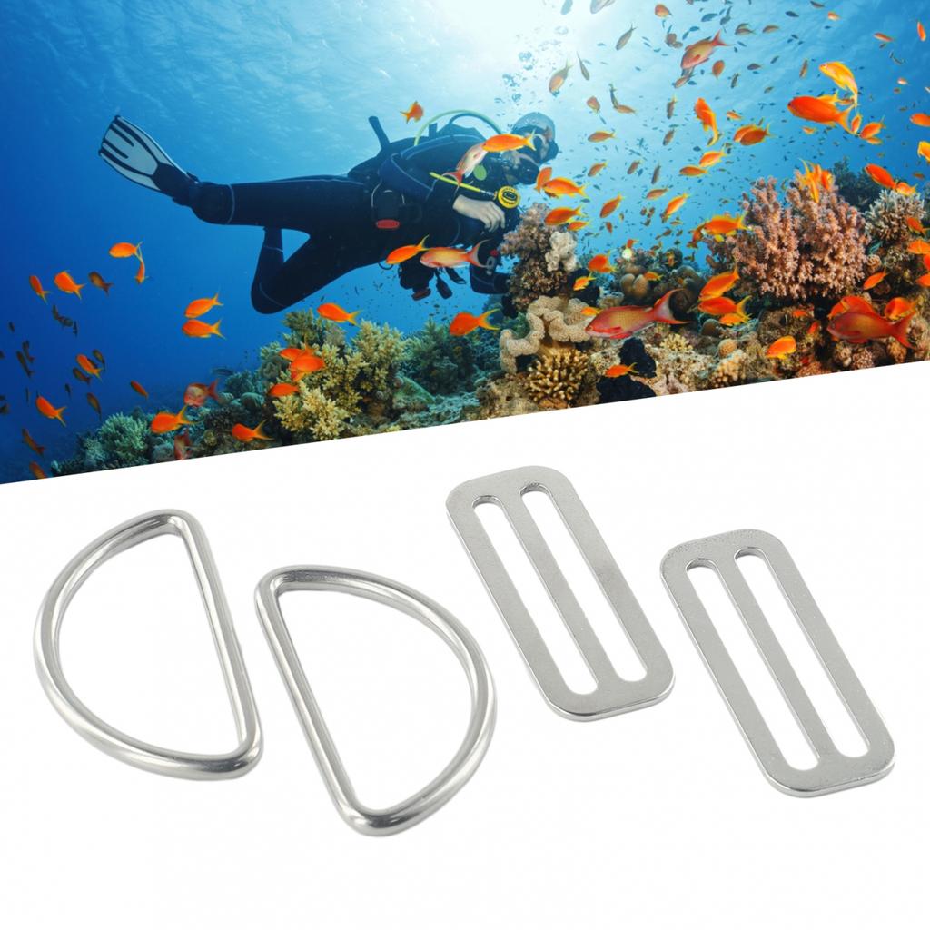 D Ring Lightweight Scuba Diving Silver Stainless Steel