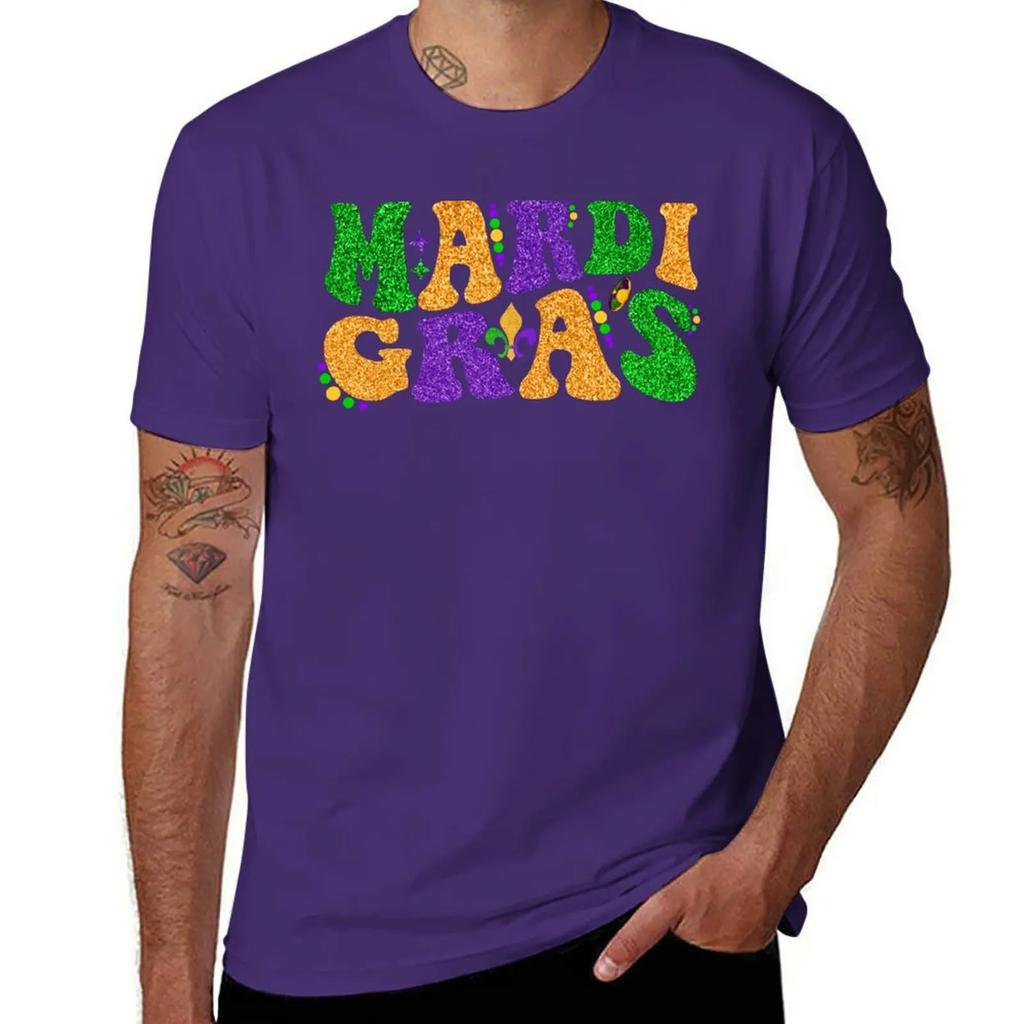 Happy Mardi Gras Retro Groovy Funny Mardi Gras Carnival Party Gift TShirt Aesthetic clothing plus sizes funny t shirts for men