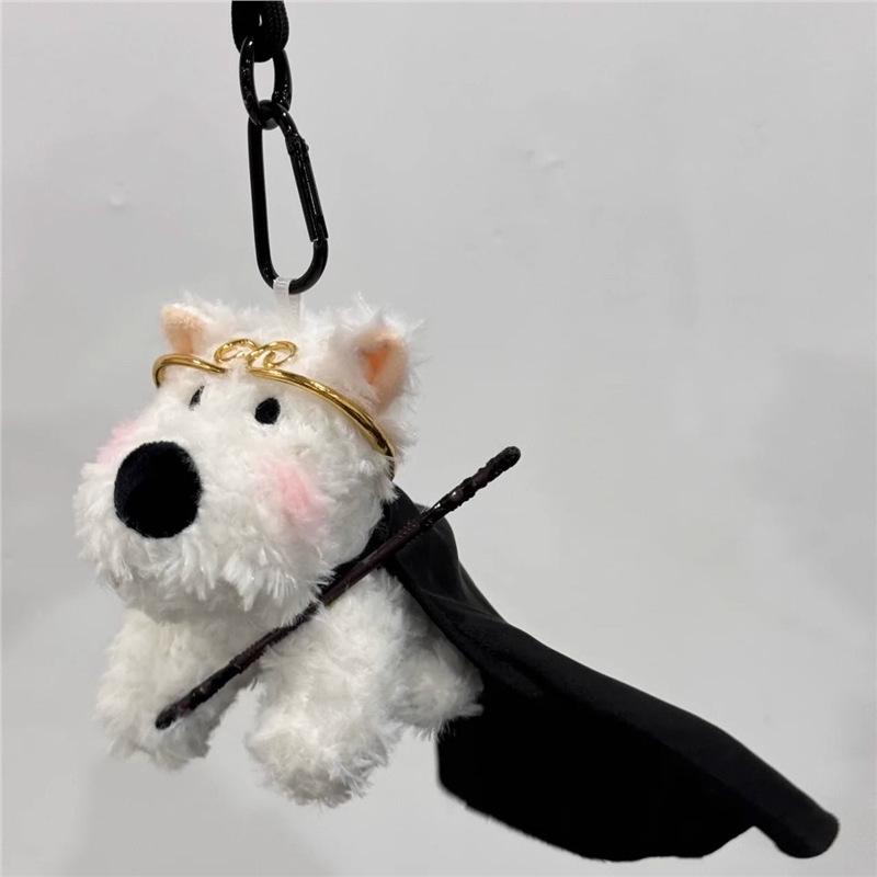 Wukong Westie Puppy Pendant Backpack Charm & Keyring Plush Doll