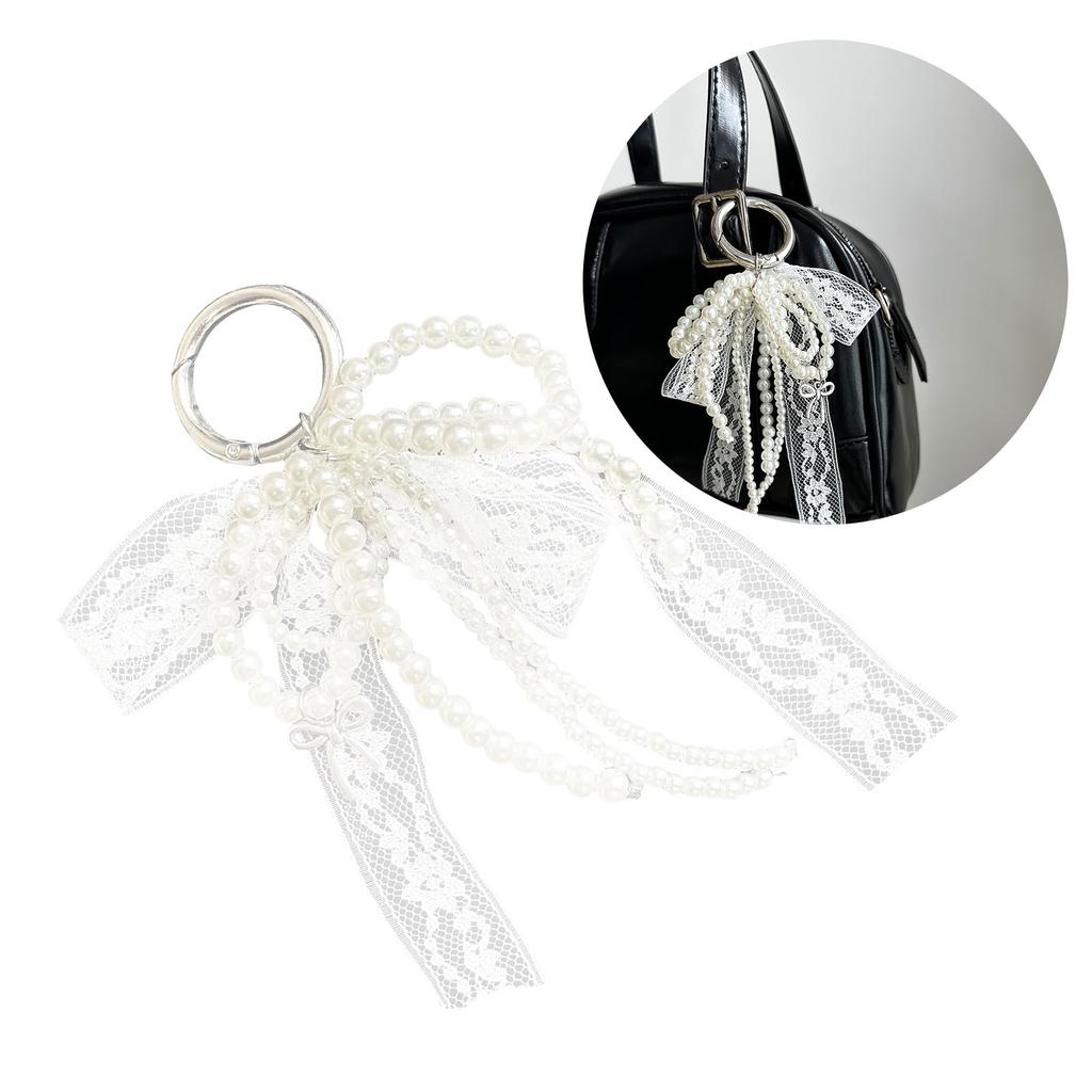 Elegant Pearls Lace Bowknot Ornament Stylish Lace Bowknot Accessory With Pearls Perfect For DIY And Home Decoration