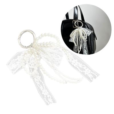 Elegant Pearls Lace Bowknot Ornament Stylish Lace Bowknot Accessory With Pearls Perfect For DIY And Home Decoration