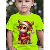 Weihnachts- und Sommer-Kinder-Mode T-Shirt, Cartoon-Print mit gepunktetem Hirsch und Laterne, lässiges Jungenoberteil