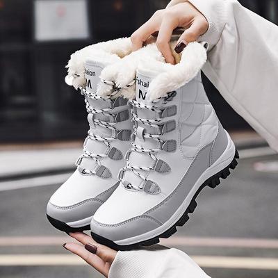 Women's Mid-Calf High-Top Velvet-Lined Warm Snow Boots – Plus Size Fashion