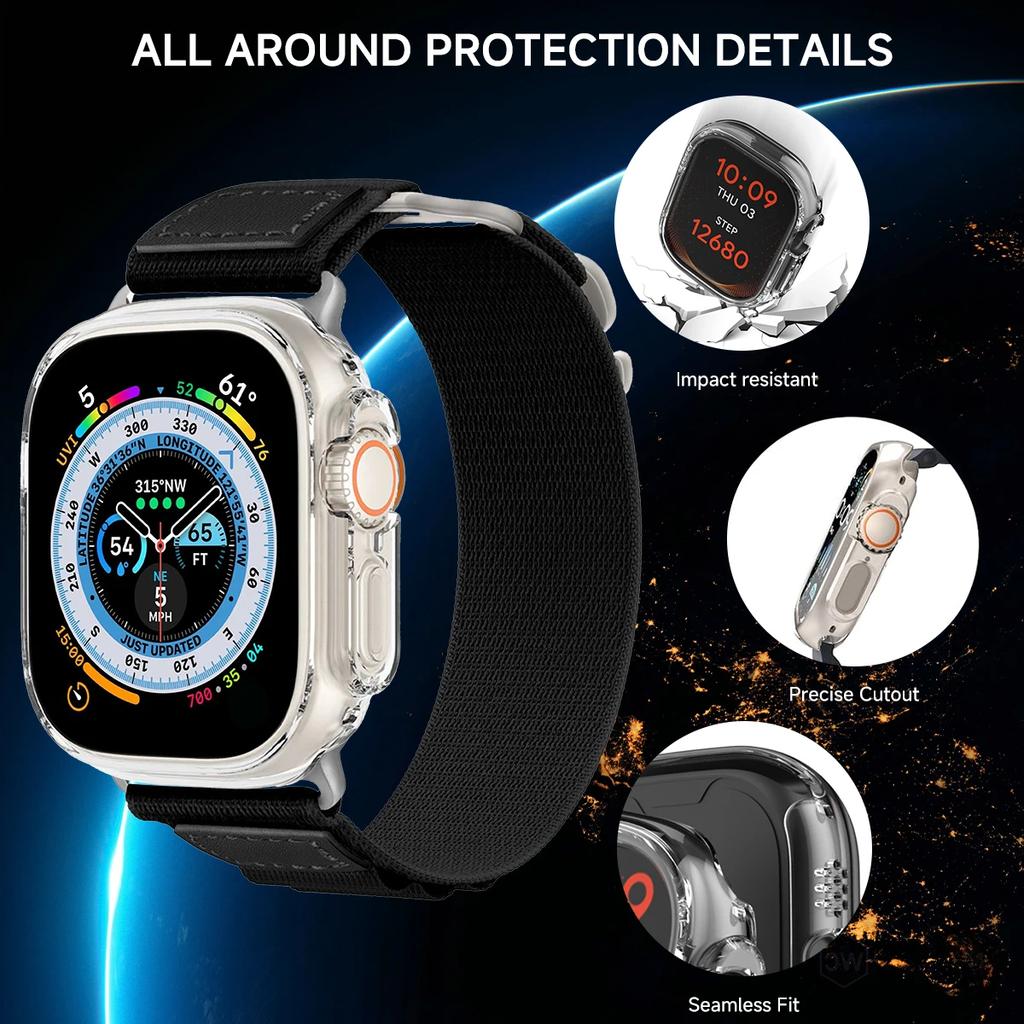 Shockproof Gold PC Case Protective Cover for Apple Watch Series 11 10 9 8 7 6 5 4 3 2 1 Ultra 49 45mm 41 46 42mm No Screen Glass