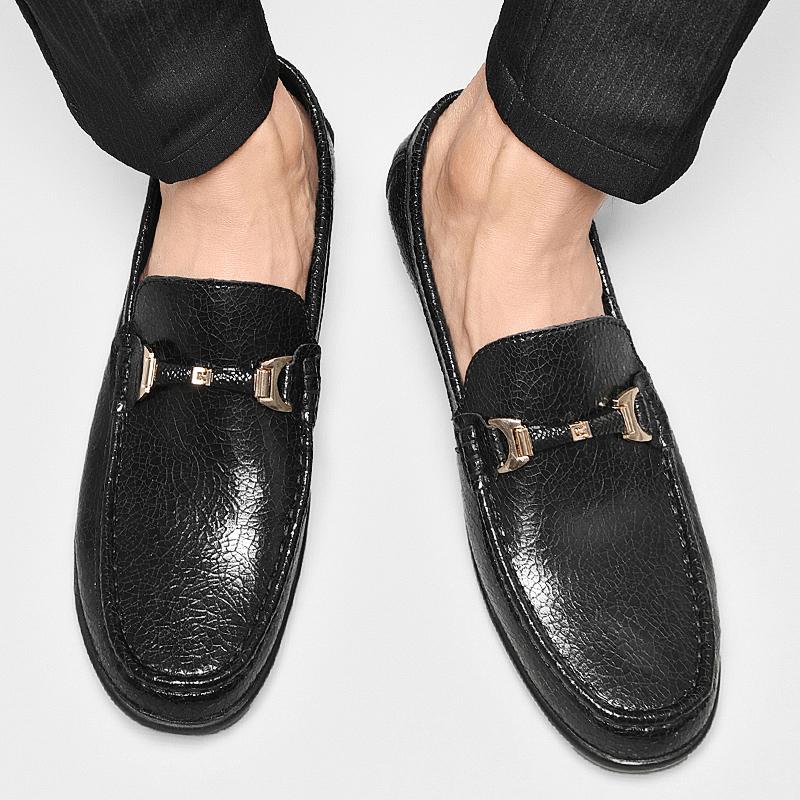 Fashion Office Business Leather Men's Shoes New Driving Soft Sole Flats Casual Style Men Shoes Trendy Fashion Outdoor Lazy Loafers Shoes