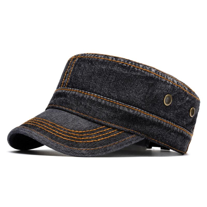 Flat Top Men Women Denim Sun Protection Sun Hat Baseball Cap
