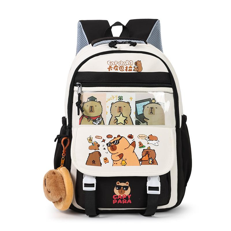 Cute Capybara Schoolbag for Junior High School Students with Primary School Students with Large Capacity Backpack for Students with Backpack