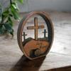 Easter Decoration He Is Risen Wooden Easter Resurrection Scene Cross Tomb Tray Set Easter Decor Centerpiece For Religious Home Table