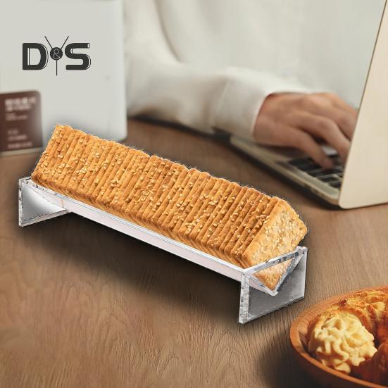 Clear Acrylic Cookie Tray Modern Design BAP-Free Round Rectangular Appetizer Serving Tray for Bread Fruits