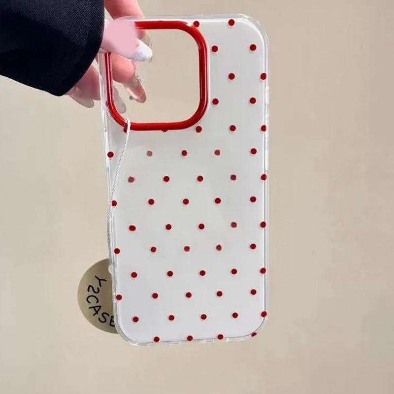 

Корейский Ins Полноэкранный Чехол для Телефона Красный в Горошек Для Samsung Galaxy S26 S25 S24 S23 S22 FE Note20 Note10 Edge Plus Ultra Lite 5G Samsung S26 5G