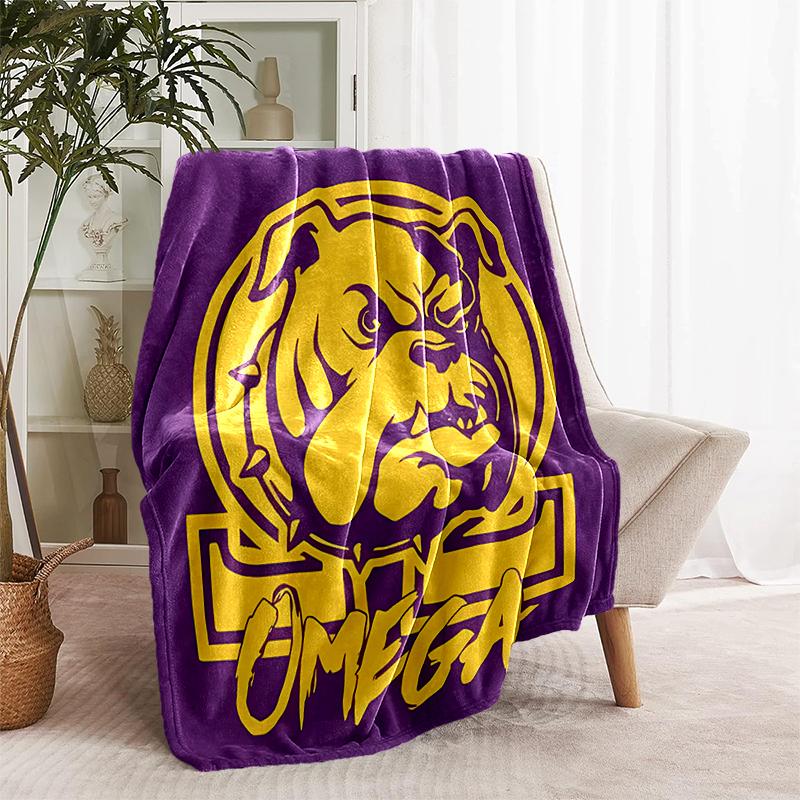 1pc Blanket Omega Psi Phi logo1 Print Design, Lightweight Blanket for Sofa, Bed- Soft &Warm, Gift for All Seasons like Christmas, Halloween