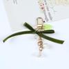 Lily Flower & Pearl Car Keyring with Earphone Case Decoration