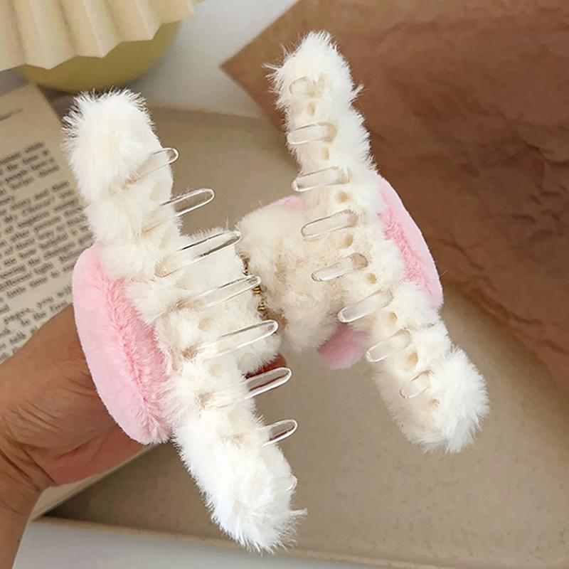 Doll Plush Panda Hair Claw Fashion Cartoon Korean Style Animal Shark Clip Acrylic Large Size Winter Cross Hair Clip