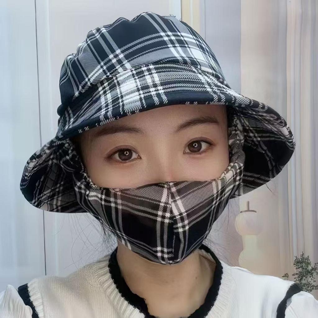 New Sunscreen Mask Integrated Hat Sun Hat Women's UV Protection Outdoor Summer Sun Hat Face Protection Tea Picking