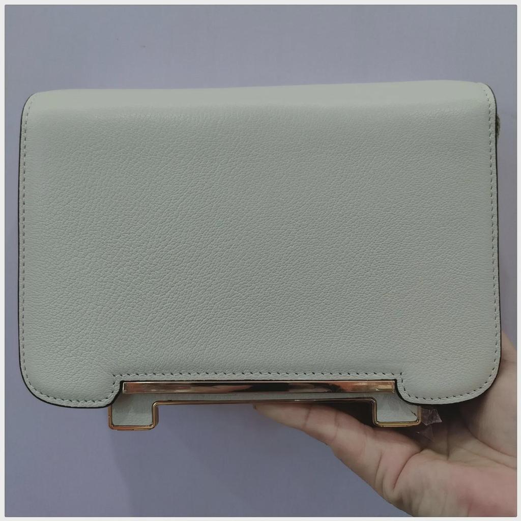 2024 Yeni Kadın Küçük Hakiki Keçi Derisi Çapraz Askılı Terlik Çantası - Şık Tek Omuzlu Kare Tasarım