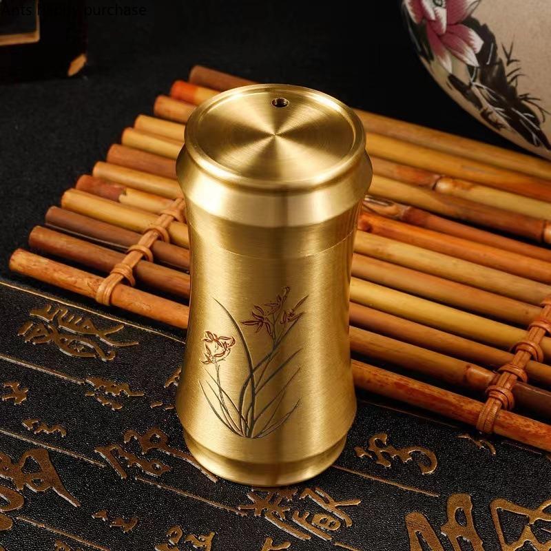 Držák na párátka z čisté mědi Malá přenosná krabička na párátka Dávkovač párátek Nádoba na párátka s vatovými tampony Úložný box na párátka