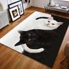 Black Cat White Cat Personalized Print Carpet for Living Room Bedroom Bedside Sofa Table Floor Mat Home Area Rug Decor for Gifts