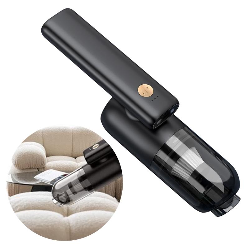 Portable Rechargeable Car Vacuum Cleaner with 2 LED Light Handheld High Speed Motor Dry Wet Electric Dust Cleaning Tool
